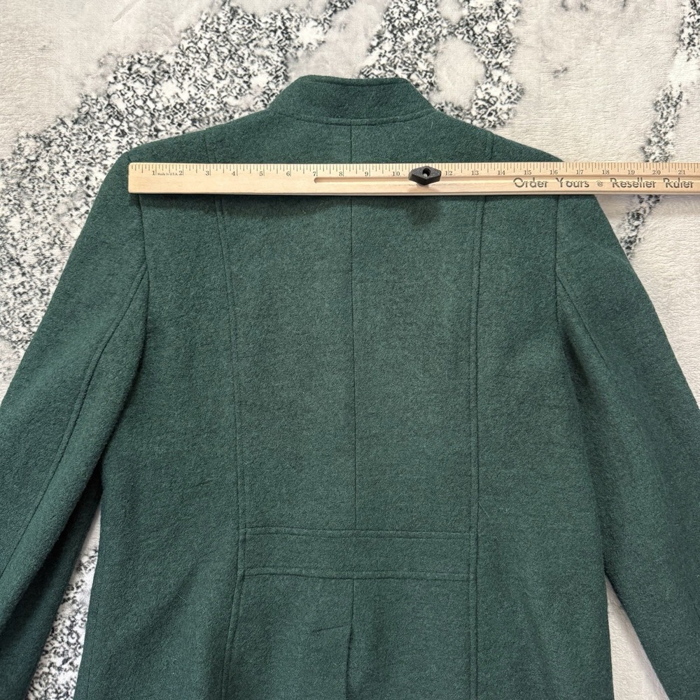 Talbots Jacket Womens Sz 12 Green Wool Blend Stand Collar‎ Patch Pockets Classic - Picture 5 of 8